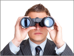 Man with binoculars